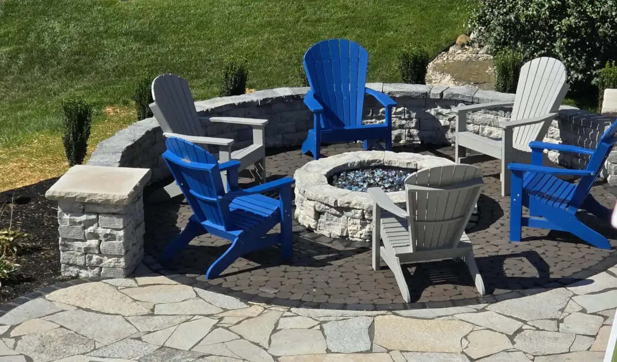 Stone walkway and retaining wall project