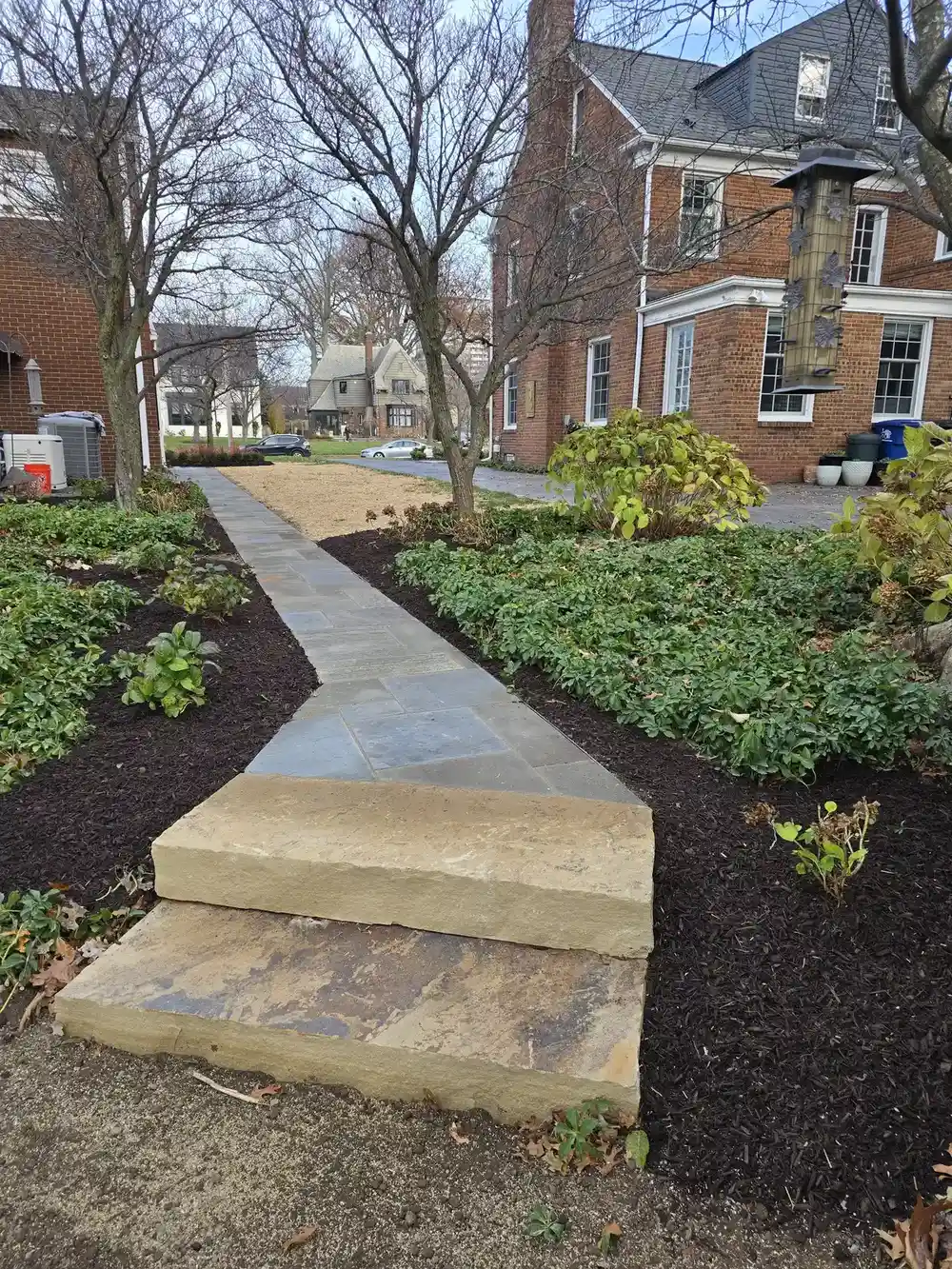 Paver patio construction with durable hardscape materials