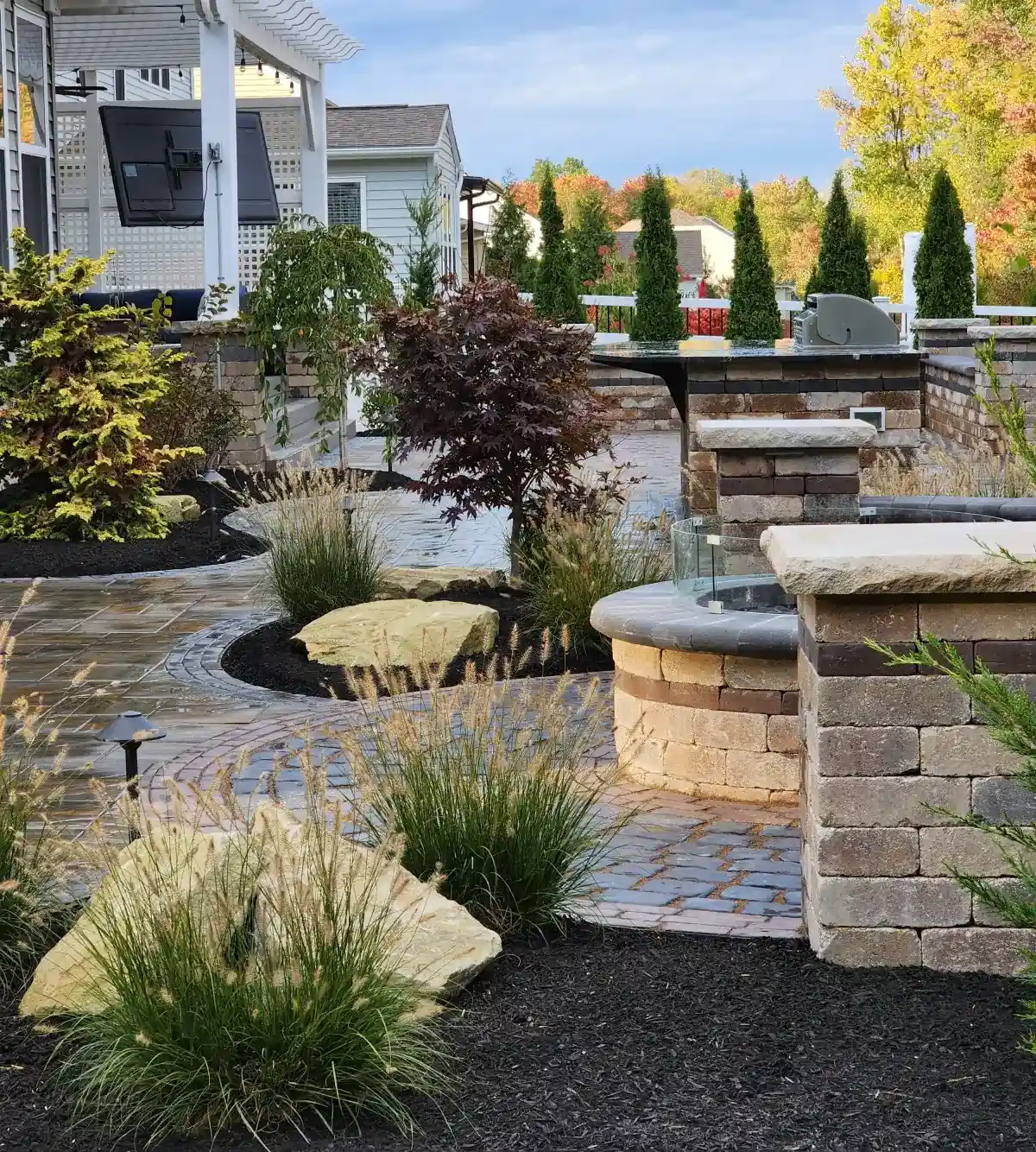 Backyard paver patio installation