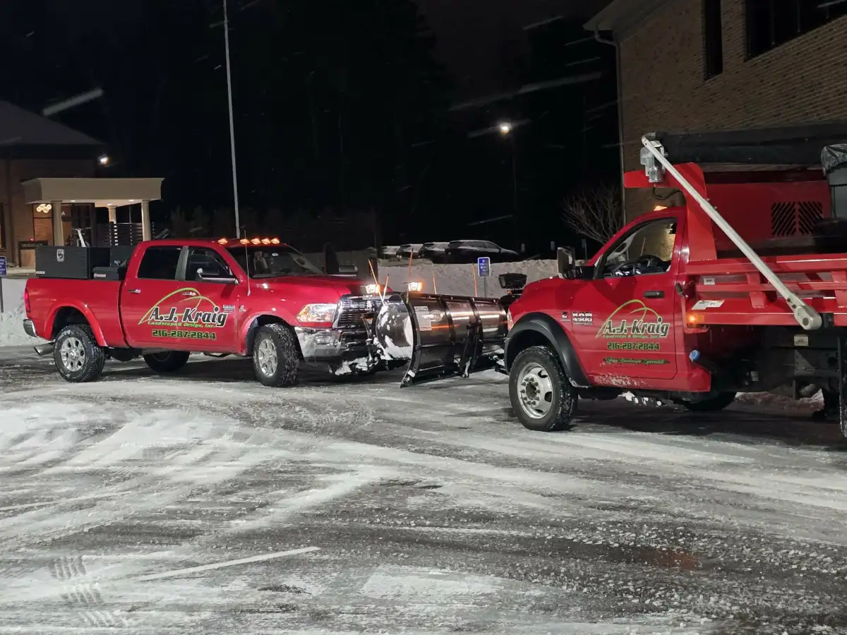 Commercial snow plowing service
