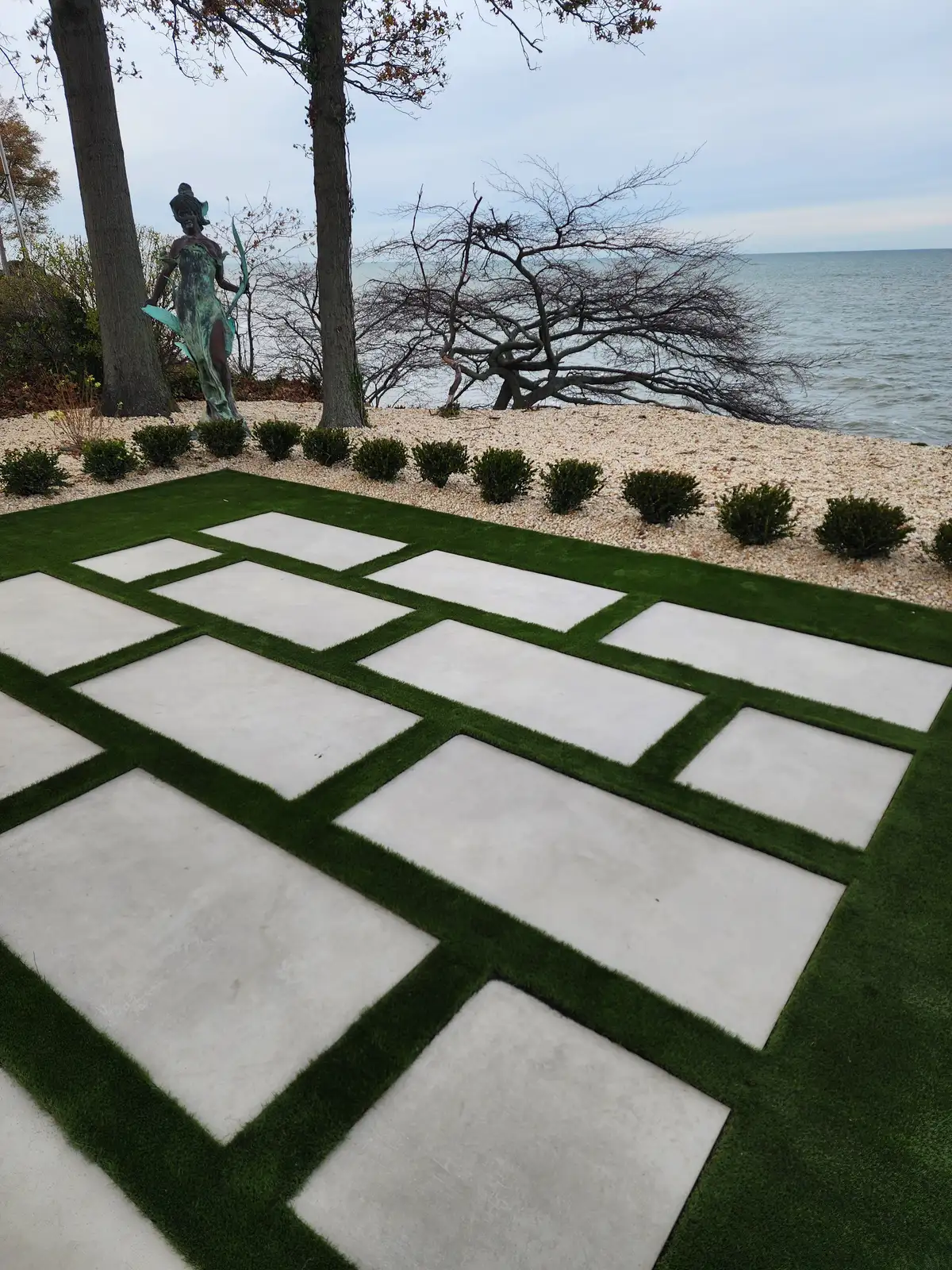 Commercial-style synthetic turf installation