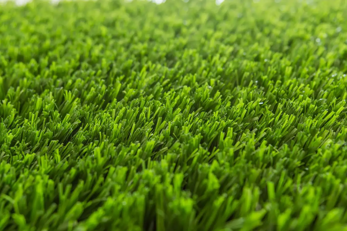 Synthetic turf texture close-up detail